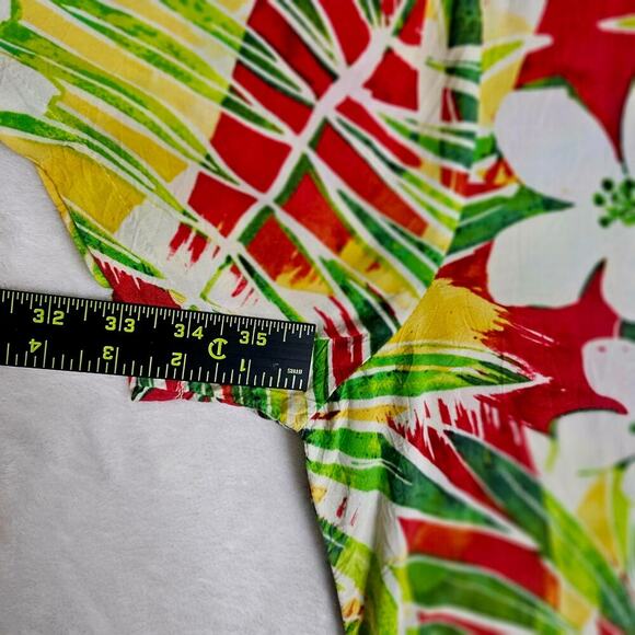 Jams World L Kaimana Red Rayon Buttondown Blouse. Made in Hawaii. Tropical Rare - Picture 9 of 16